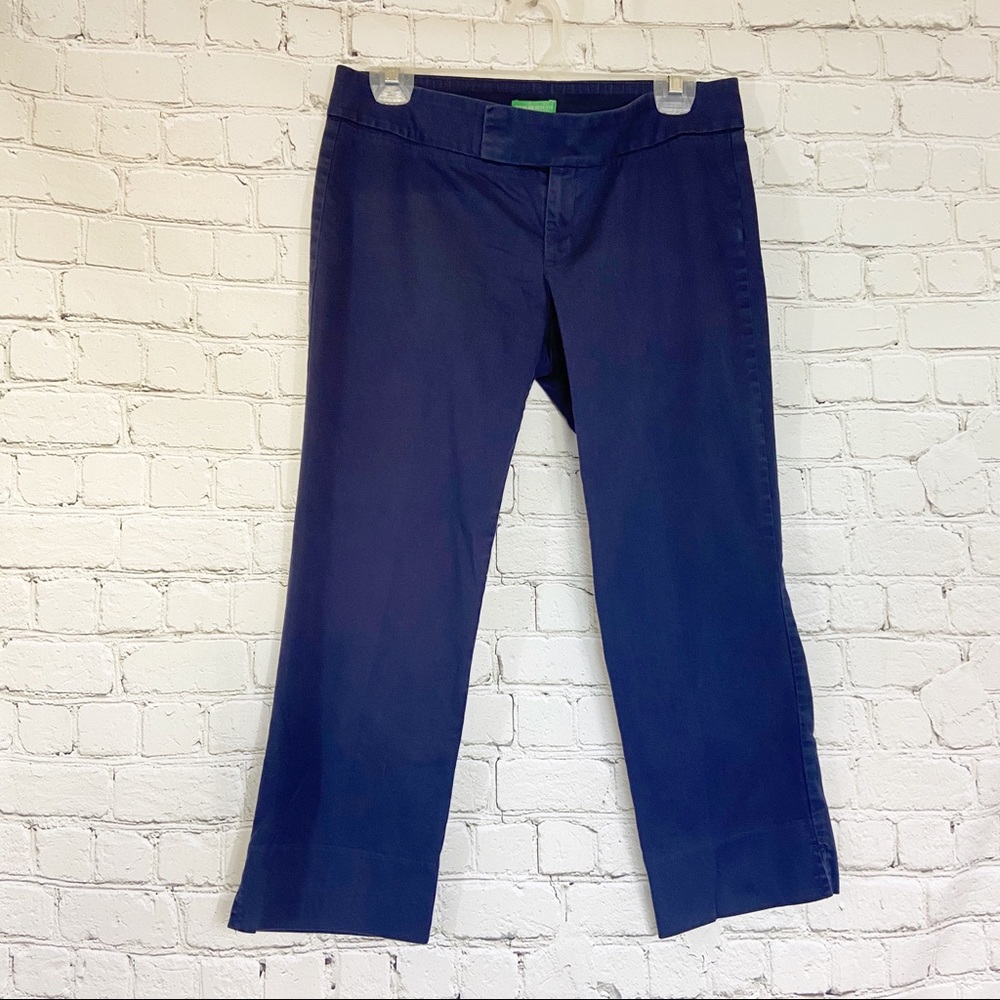 Lilly Pulitzer navy Palm Beach fit crops capri